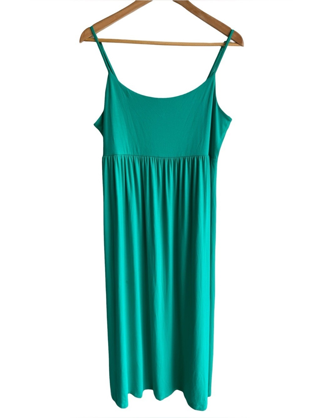 Old Navy Stretch Midi Dress XL Kelly Green Sundress Casual Capsule Summer Staple